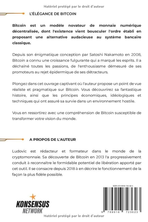 L'élégance de Bitcoin - 4ème de couverture